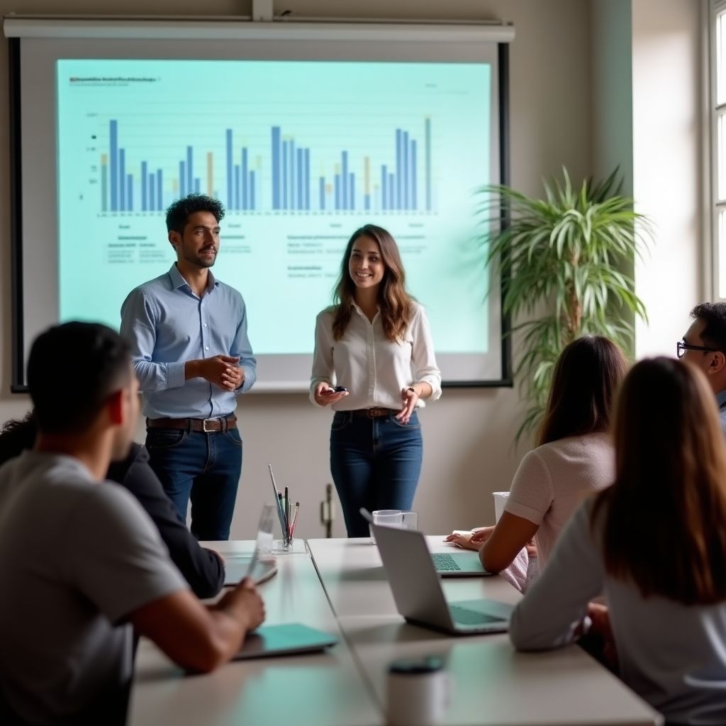 Equipo de profesionales argentinos enseñando sobre inversiones